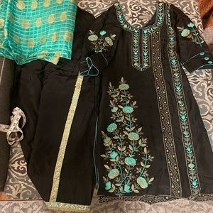 Silk suit handwork sleeve embroidery